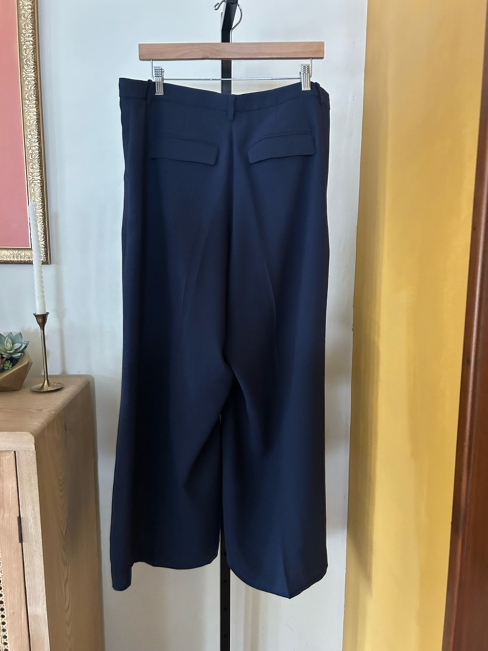 J. Crew Wide-leg Essential Pants City Crepe Trousers Preppy Career Navy Blue 18 - Picture 5 of 7